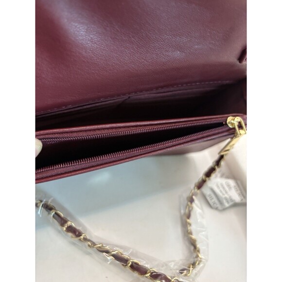 Nwt Badgley Mischka Wine Pleated Vegan Leather Small  Cross Body Bag - Picture 5 of 6